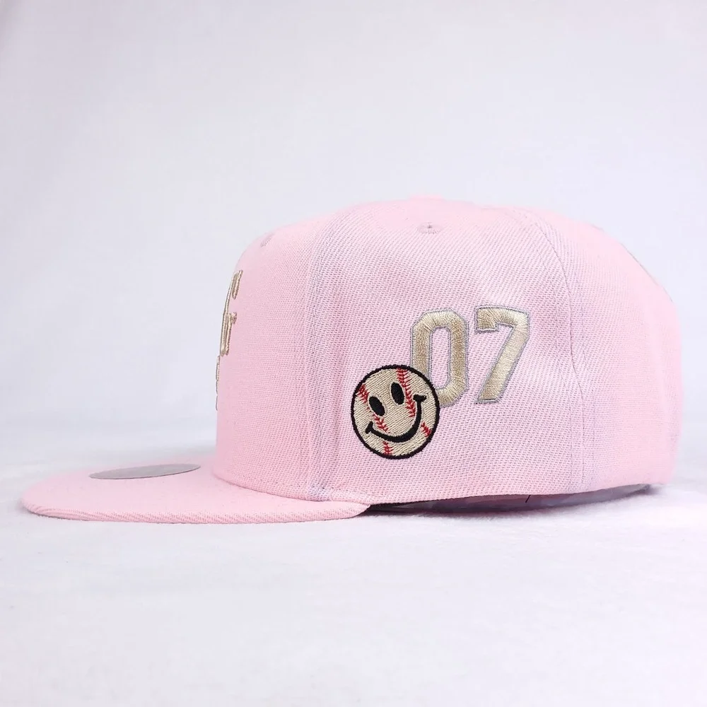 Joe Fresh Goods Mitchell & Ness Snapback Hat Cap 3D Logo South Side Pink NWT